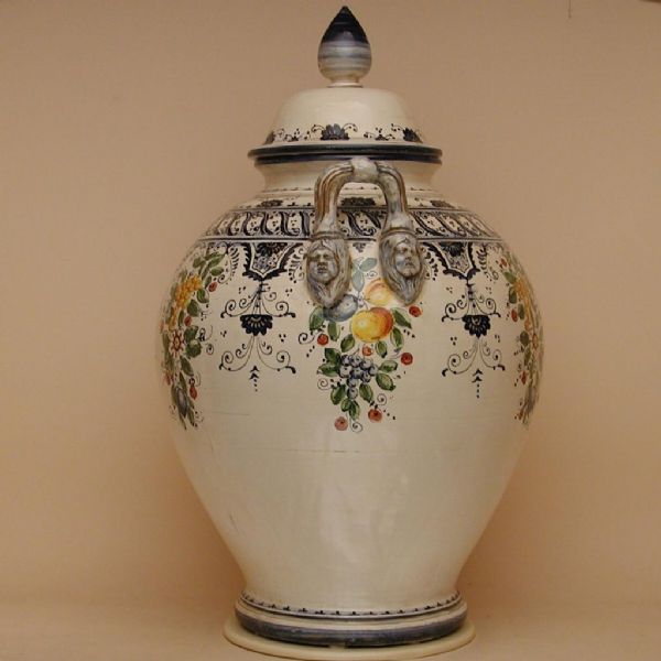 FR401P-80 - Oil Jar cm.80H with lid, design: Fruttina